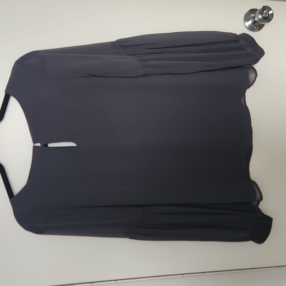Grey long sleeve sheer top
